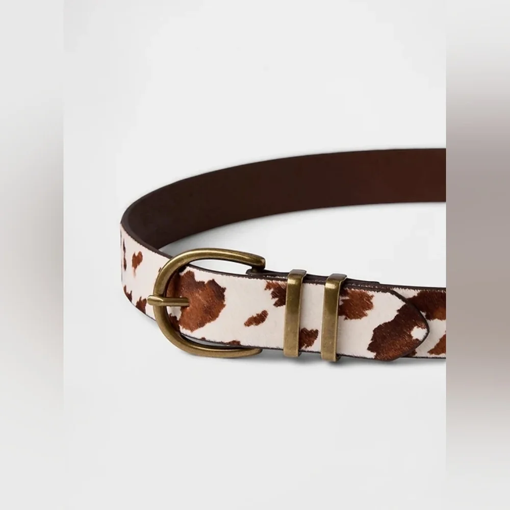 NWOT GAP Cow Print Calf Hair Belt Size Medium - Picture 7 of 7